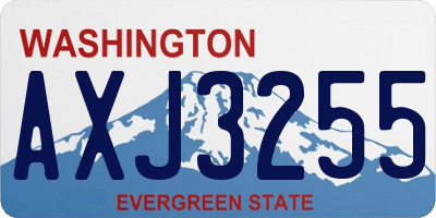 WA license plate AXJ3255