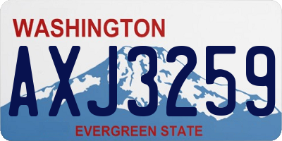 WA license plate AXJ3259