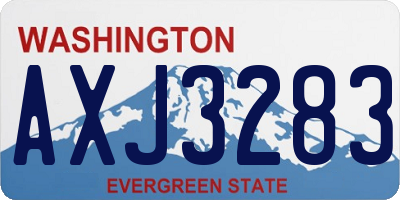 WA license plate AXJ3283