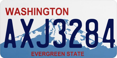 WA license plate AXJ3284