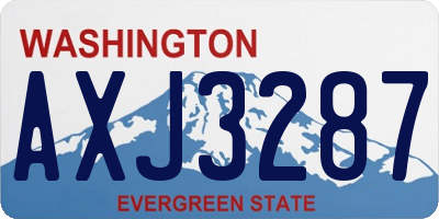 WA license plate AXJ3287