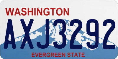 WA license plate AXJ3292