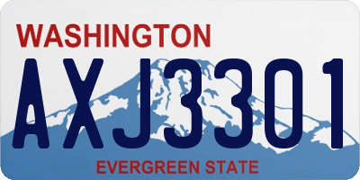 WA license plate AXJ3301
