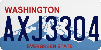 WA license plate AXJ3304
