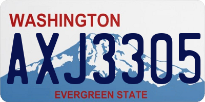 WA license plate AXJ3305