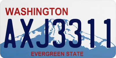 WA license plate AXJ3311