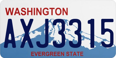 WA license plate AXJ3315