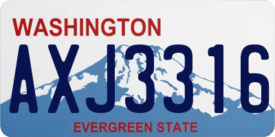 WA license plate AXJ3316