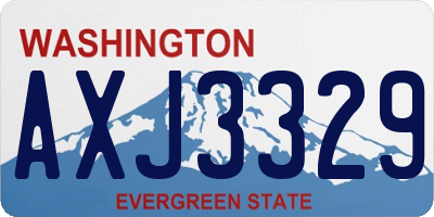 WA license plate AXJ3329