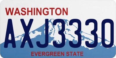 WA license plate AXJ3330