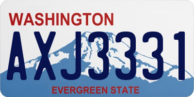 WA license plate AXJ3331