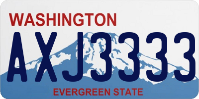 WA license plate AXJ3333
