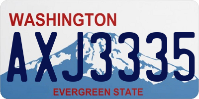 WA license plate AXJ3335