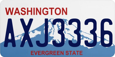 WA license plate AXJ3336