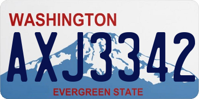 WA license plate AXJ3342
