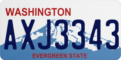 WA license plate AXJ3343
