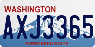 WA license plate AXJ3365