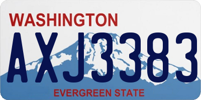 WA license plate AXJ3383