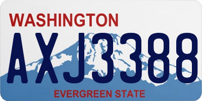 WA license plate AXJ3388