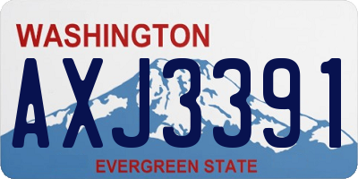 WA license plate AXJ3391