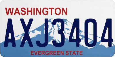 WA license plate AXJ3404