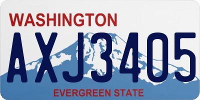 WA license plate AXJ3405