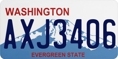 WA license plate AXJ3406