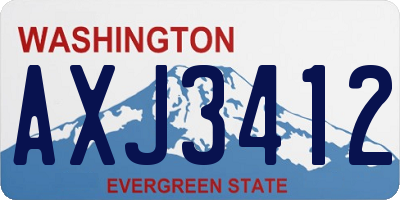 WA license plate AXJ3412