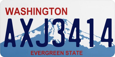 WA license plate AXJ3414