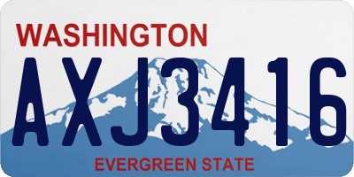 WA license plate AXJ3416