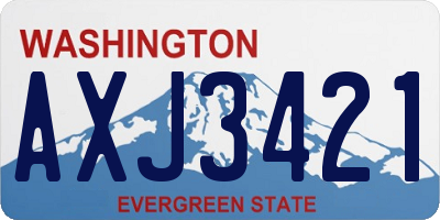 WA license plate AXJ3421