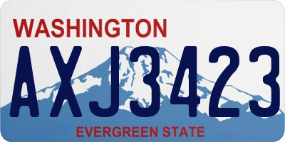 WA license plate AXJ3423