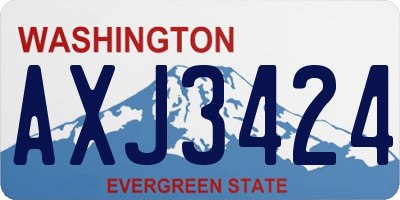 WA license plate AXJ3424