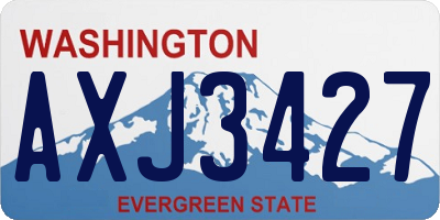 WA license plate AXJ3427