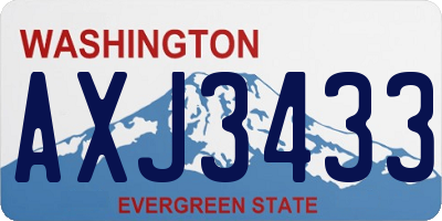 WA license plate AXJ3433