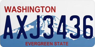 WA license plate AXJ3436