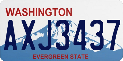 WA license plate AXJ3437