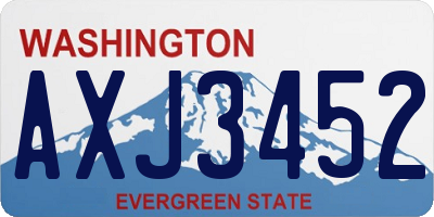 WA license plate AXJ3452