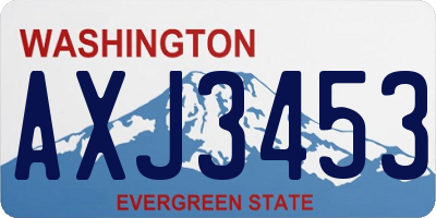 WA license plate AXJ3453