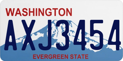 WA license plate AXJ3454