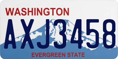 WA license plate AXJ3458