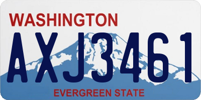 WA license plate AXJ3461