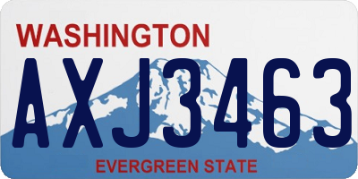WA license plate AXJ3463