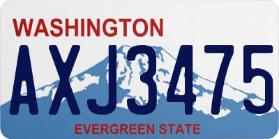 WA license plate AXJ3475