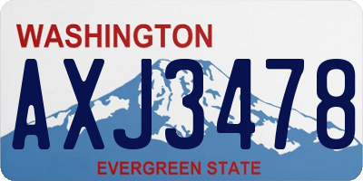 WA license plate AXJ3478