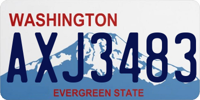 WA license plate AXJ3483