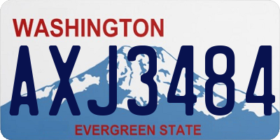 WA license plate AXJ3484