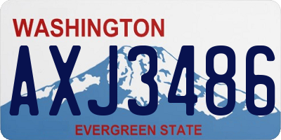 WA license plate AXJ3486