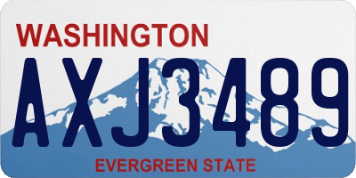 WA license plate AXJ3489