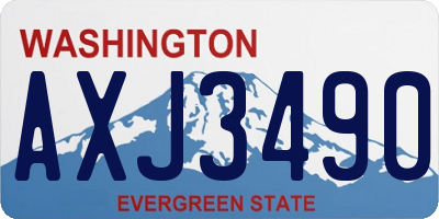 WA license plate AXJ3490